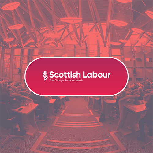 End card for video showing the Debating Chamber and the Scottish Labour logo